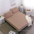 Home Solid color 100%  polyester Peached  fitted bed sheet Wholesale  Mattress Cover